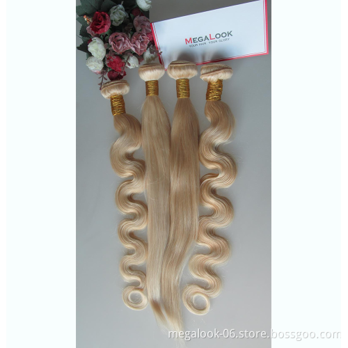 Megalook Discounts Tangle Free Shedding Free Virgin Hair Extension, Good quality Human Hair Weft